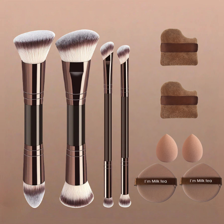 Coffee-colored Makeup Brush Beauty Tool